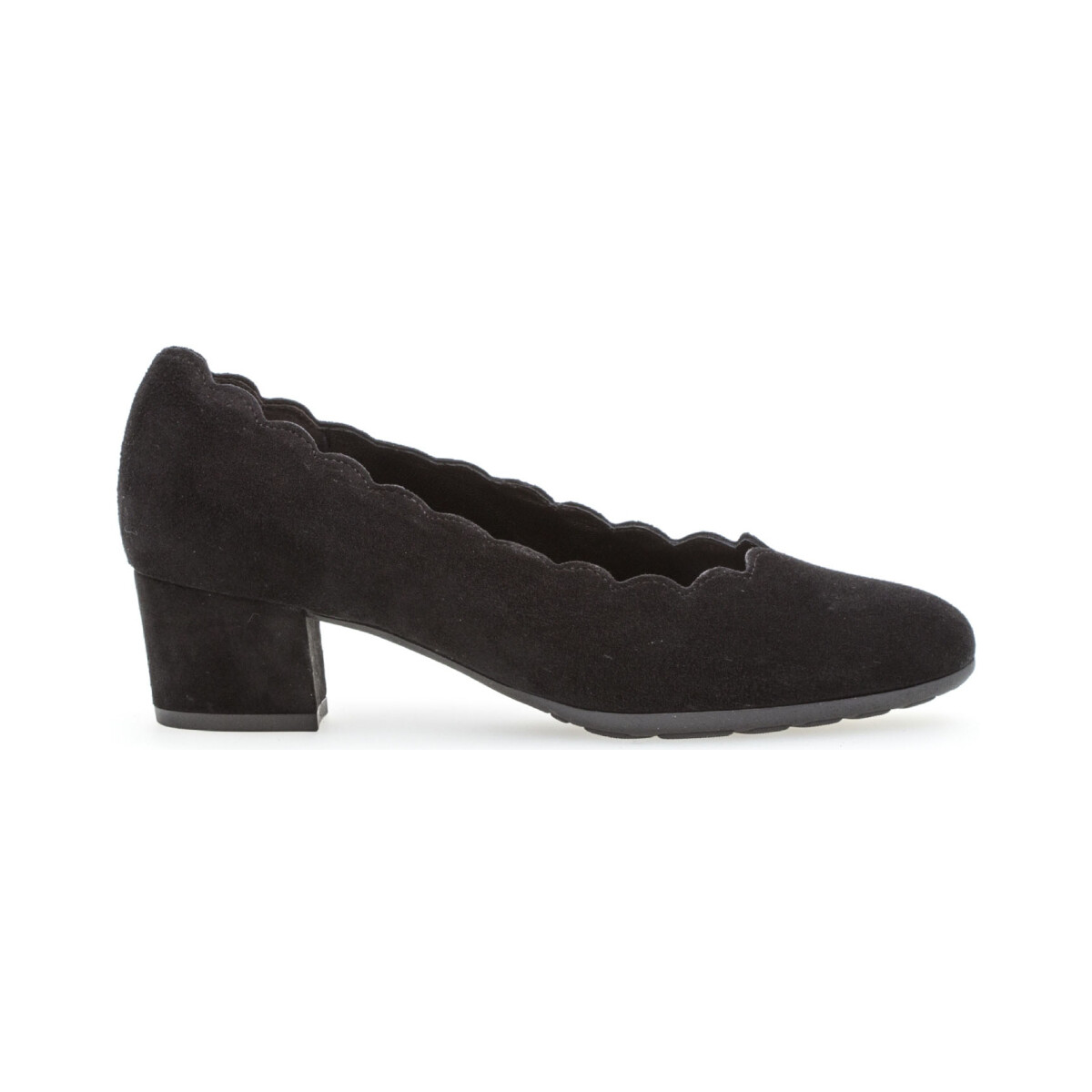 Chaussures Femme Escarpins Gabor Trotteurs en daim à talon bloc couches cuir/recouvert Noir