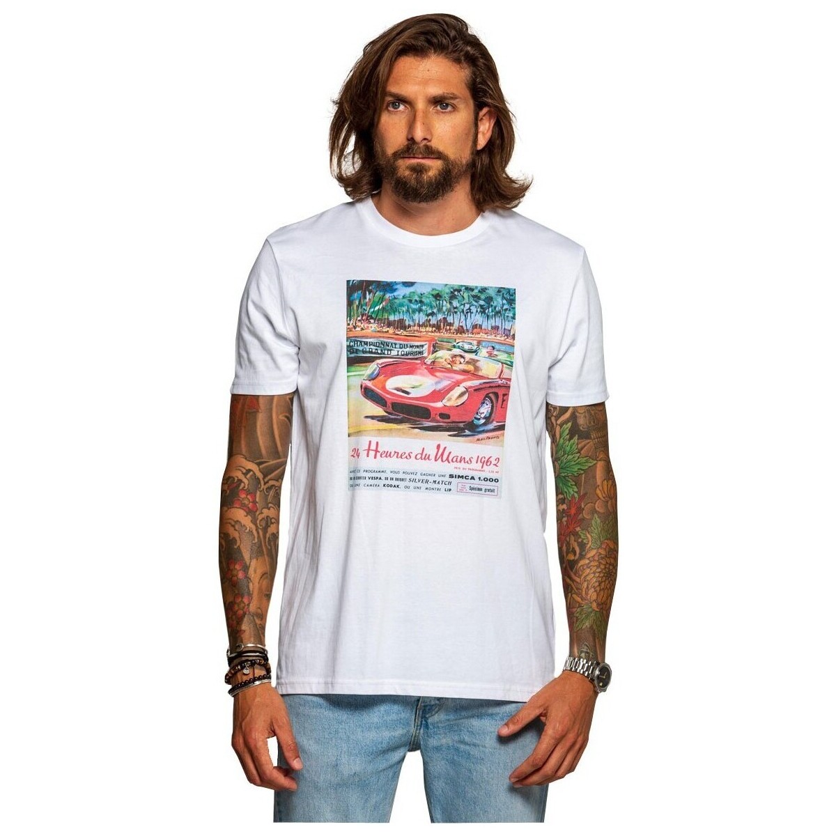 Vêtements Homme T-shirts & Polos Classic Legend Motors Tee-shirt  ref_50352 Blanc Blanc