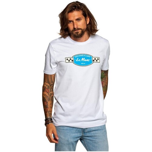 Vêtements Homme T-shirts & Polos Cashin Checks Savage Backpack Tee-shirt  ref_50341 Blanc/Bleu Blanc