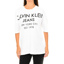 Vêtements Femme T-shirts manches courtes Calvin Klein Jeans T-shirt à manches courtes Calvin Klein Blanc