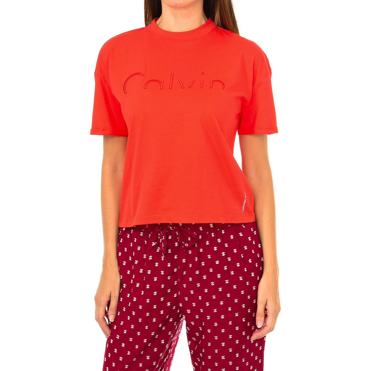 Vêtements Femme T-shirts manches longues Calvin Klein Jeans J20J206171-690 Rouge