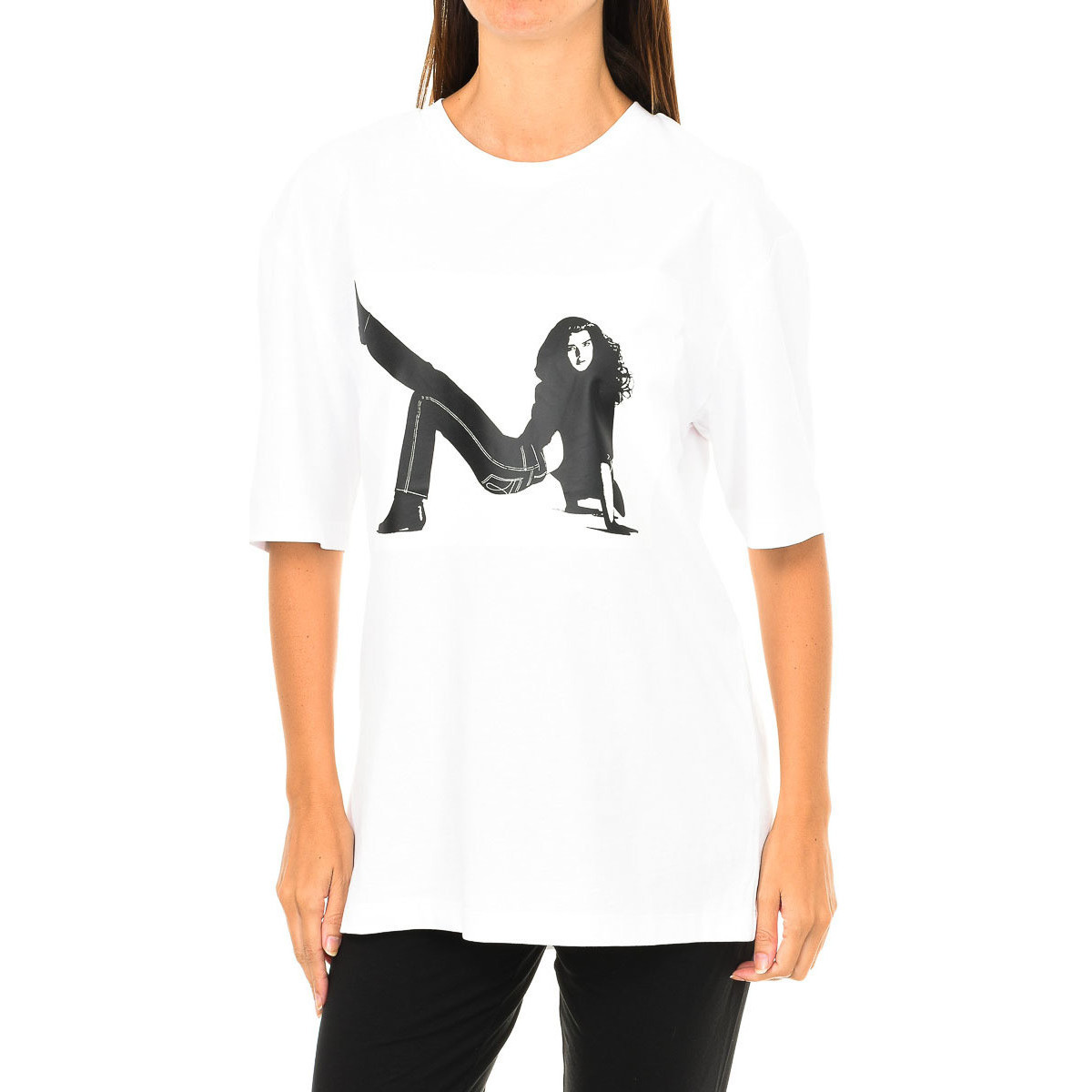 Vêtements Femme T-shirts manches longues Calvin Klein Jeans J20J209272-112 Blanc