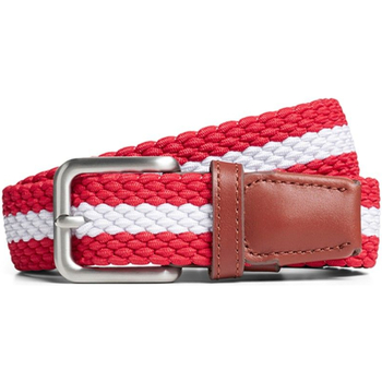ceinture jack & jones  12118114 jacspring woven belt noos stripe chinese red 