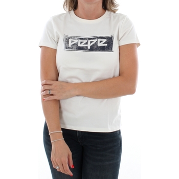 Vêtements Femme T-shirts manches courtes Pepe Wool jeans MARLEY PL504254 808 MOUSSE Blanc