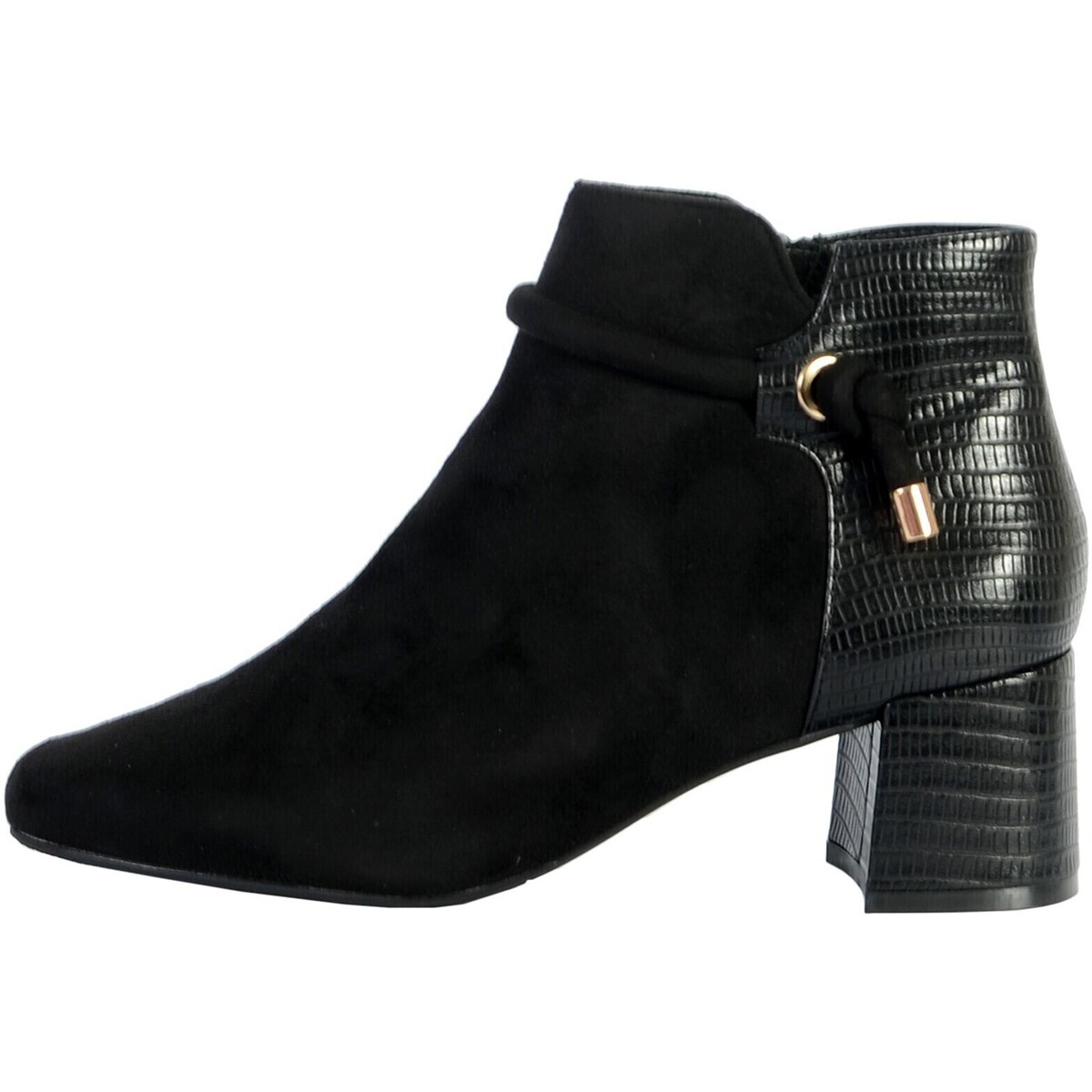 Chaussures Femme Boots The Divine Factory Bottines Talon QL4052 Noir