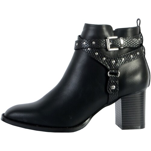 Chaussures Femme walking Boots The Divine Factory Bottines Talon QL4036 Noir