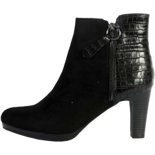 Chaussures Femme Boots The Divine Factory Bottines Talon QL4043 Noir
