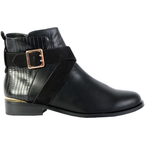 Chaussures Femme Boots The Divine Factory Bottines QL4027 Noir