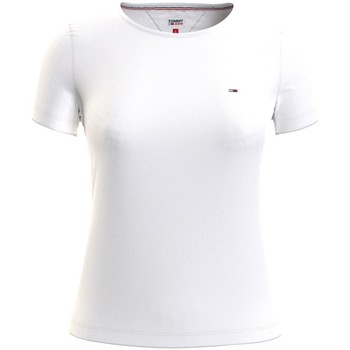 Vêtements Femme T-shirts manches courtes Tommy Jeans T-shirt  ref_50494 YBR Blanc Blanc