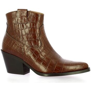 Chaussures Femme Boots Exit Boots cuir croco Cognac