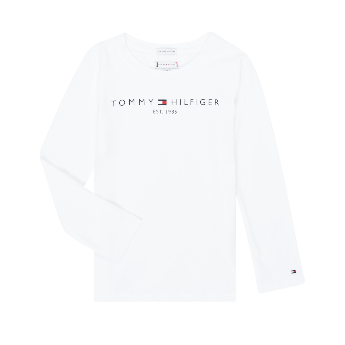 Vêtements Fille T-shirts manches longues dot Tommy Hilfiger ESSENTIAL TEE L/S Blanc