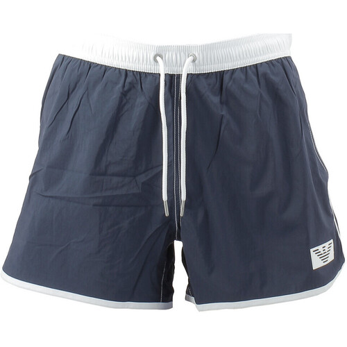 Vêtements Homme Shorts / Bermudas Emporio Armani Kids Pyjama mit aufgesetzten Taschen Weiß Short Bleu