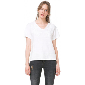 Vêtements Femme T-shirts manches courtes Desigual T-Shirt Arizona Blanc 72T2YG0(sp) Blanc