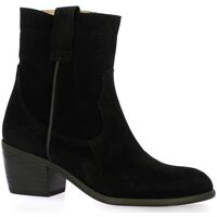 Chaussures Femme Bottines Ngy Boots cuir velours Noir