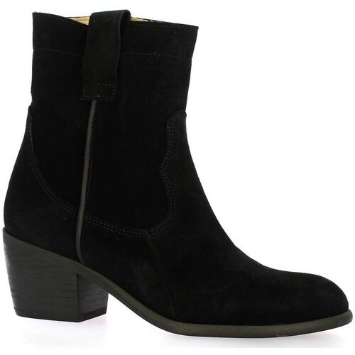 Chaussures Femme Bottes Ngy Boots cuir velours Noir