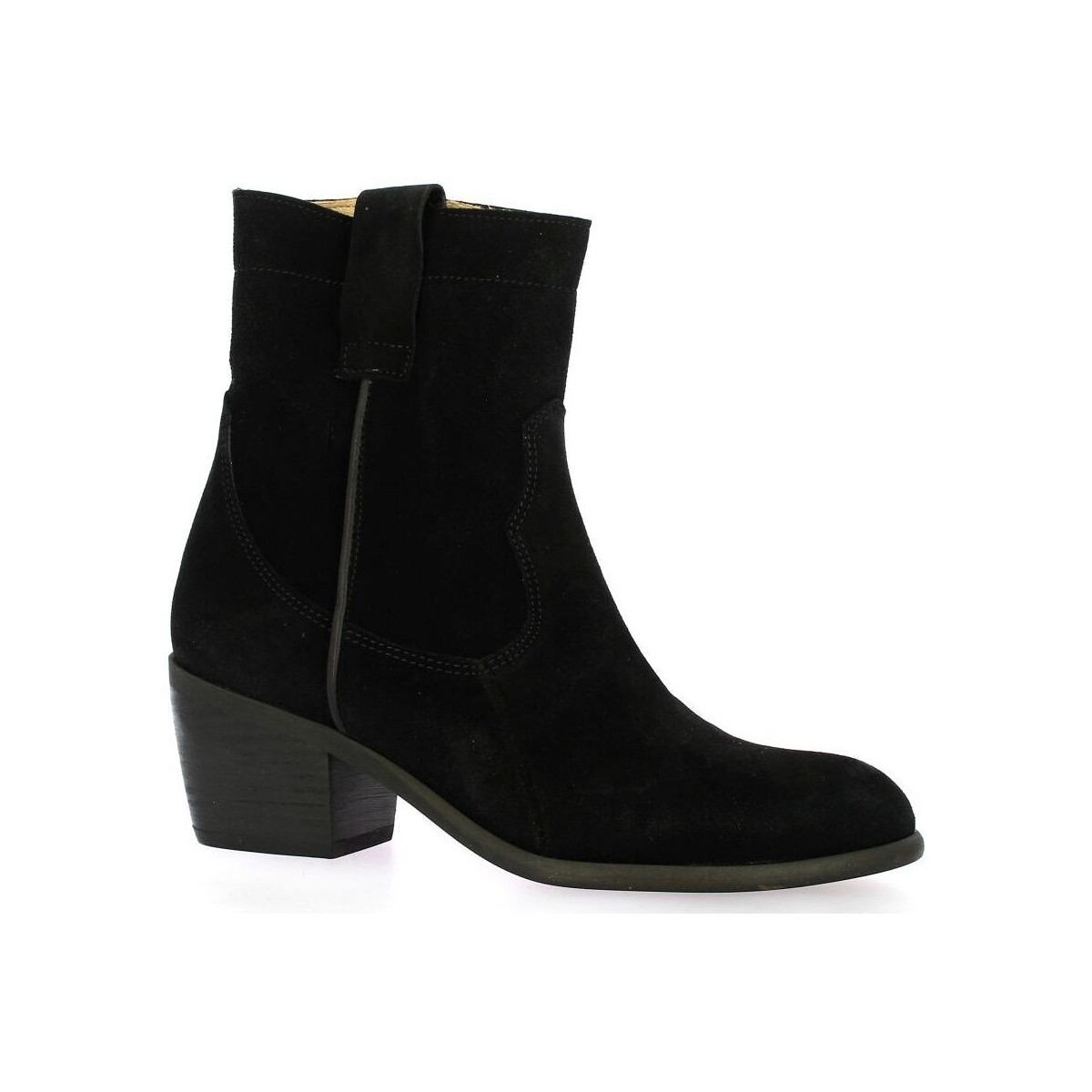 Chaussures Femme Bottes Ngy Boots cuir velours Noir