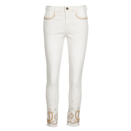 Vêtements Femme drawstring Jeans slim Desigual PAISLEY Blanc