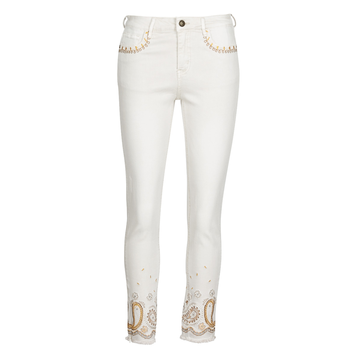 Vêtements Femme Jeans long-sleeved slim Desigual PAISLEY Blanc
