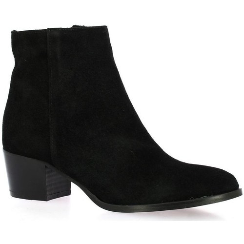 Chaussures Femme Boots new Pao Boots new cuir velours Noir