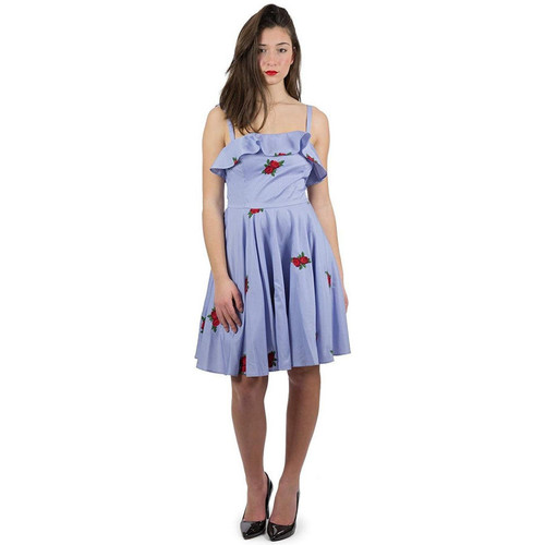 Vêtements Femme Robes Femme | Robe Ciara roses brodées bleu W82k51 - PW42548