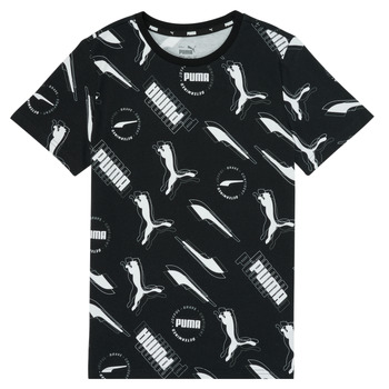 Vêtements Garçon T-shirts manches courtes Puma ALPHA AOP TEE Noir