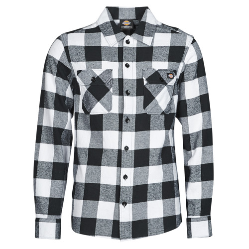 Vêtements Homme Chemises manches Sweatshirt Dickies NEW SACRAMENTO SHIRT BLACK Noir / Blanc