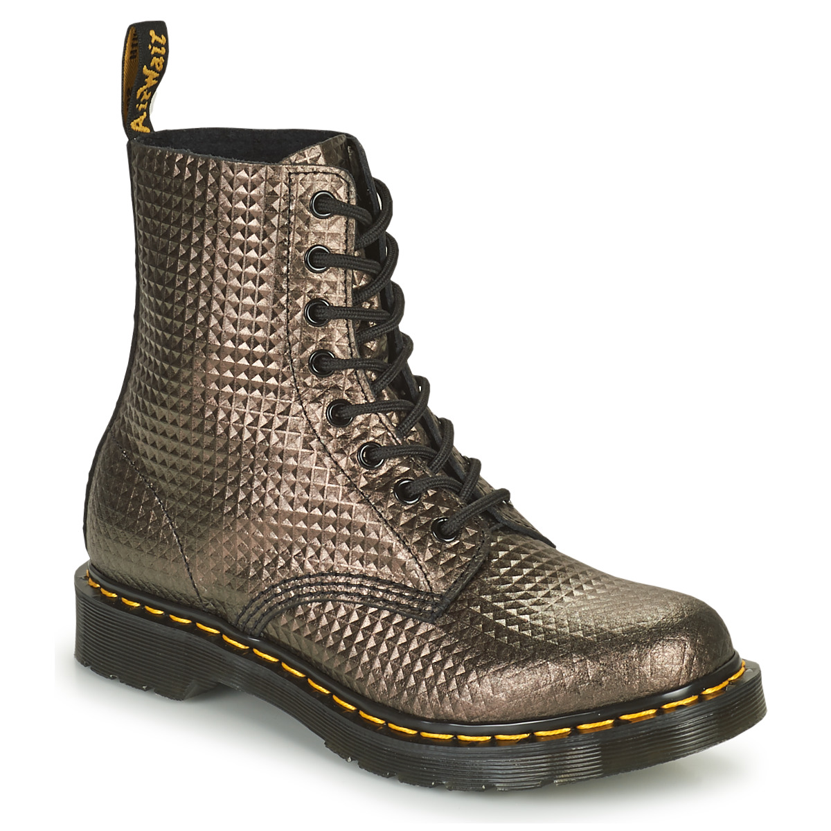 Chaussures Femme Boots Dr. doctor Martens 1460 PASCAL Taupe Doré