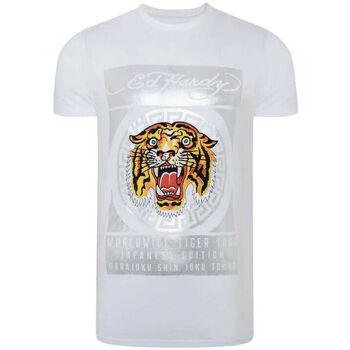 Vêtements Homme T-shirts manches courtes Ed Hardy - Tile-roar t-shirt Blanc