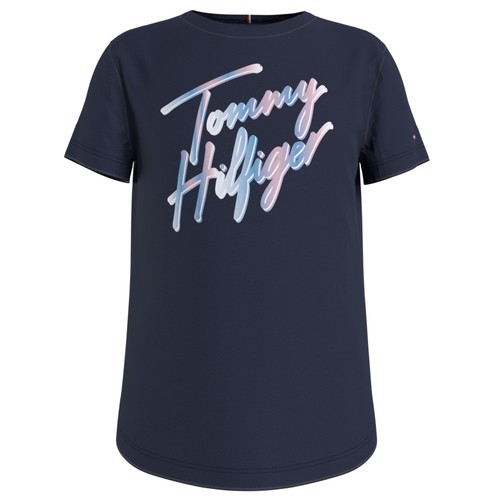 Vêtements Fille T-shirts Teen manches courtes Tommy Hilfiger FILLIN Marine