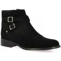 Chaussures Femme Bottines Impact Boots cuir velours Noir