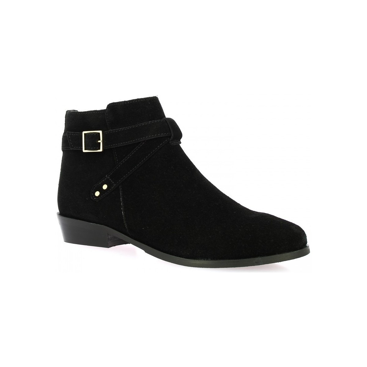 Chaussures Femme Boots Impact Boots cuir velours Noir
