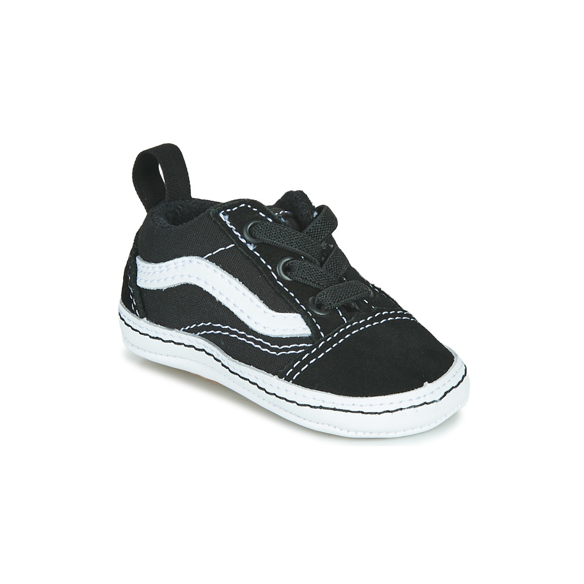 Chaussures Enfant Baskets basses euros Vans OLD SKOOL Noir / Blanc