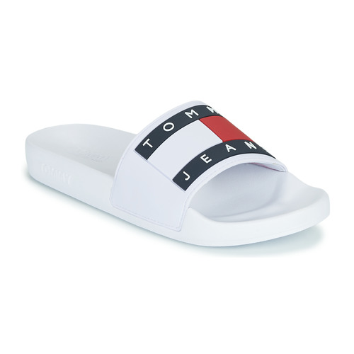 Tommy Jeans TOMMY JEANS FLAG POOL SLIDE Blanc - Chaussures Claquettes Femme  44,90 €