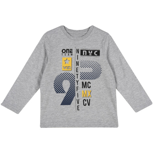 Vêtements Enfant White Shirt For Boy With Black And Gray Logo 09068857000000 Gris