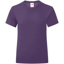 Vêtements Fille T-shirts manches longues Fruit Of The Loom Iconic Violet