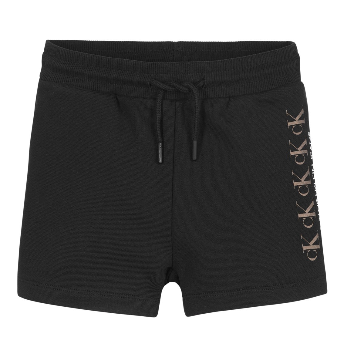Vêtements Fille Shorts / Bermudas Wedge Calvin Klein Jeans CK REPEAT FOIL KNIT SHORTS Noir