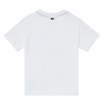 T-shirts Manches Courtes Garçon Lacoste TILLO Blanc - Livraison Gratuite 