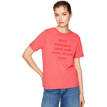 Vêtements Femme T-shirts manches courtes Pepe jeans PL504463 Rouge