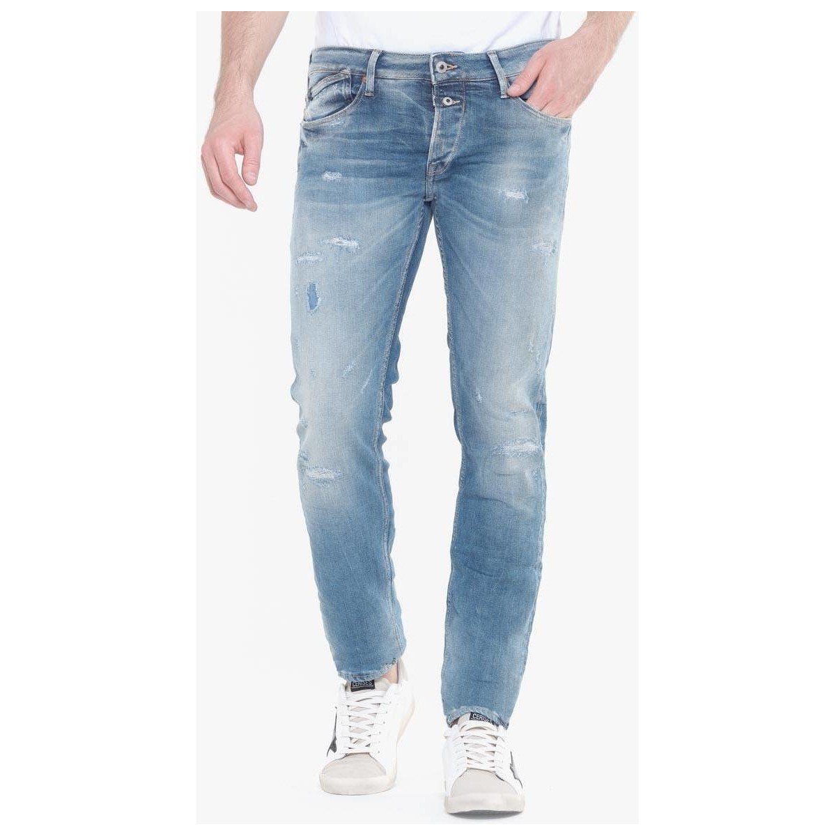 Vêtements Homme Jeans Le Temps des Cerises Itzan 700/11 adjusted jeans destroy bleu Bleu