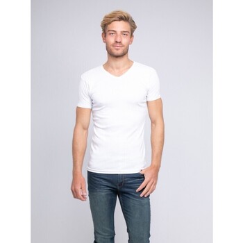 Vêtements Short Sleeve Poplin Check Shirt Ritchie T-shirt col V pur coton organique WORD Blanc