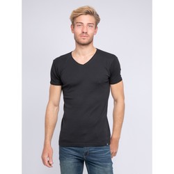 Vêtements Homme T-shirts manches courtes Ritchie T-shirt col V pur coton organique WORD Noir