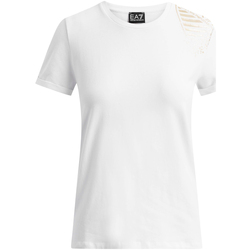 Vêtements Femme T-shirts manches courtes Giorgio Armani striped La Prima crossbody bag 6GTT07 TJ12Z Blanc