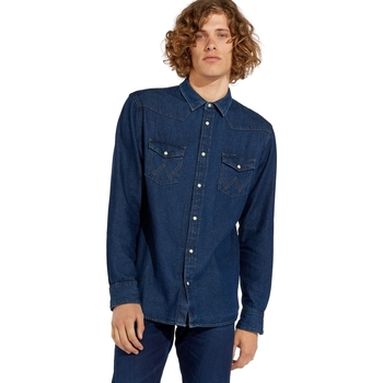 Vêtements Homme Chemises manches longues Wrangler W5MSLW301 Bleu