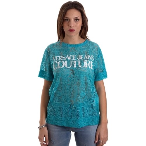 Vêtements Femme T-shirts manches courtes Versace B2HVB70804748207 Bleu