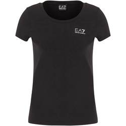 Vêtements Femme T-shirts manches courtes Emporio Armani Printed button-tab shorts 8NTT64 TJ28Z Noir