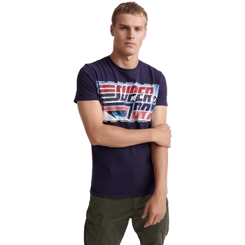Vêtements Superdry M1000005A Violet - Vêtements T-shirts manches courtes Homme 21 
