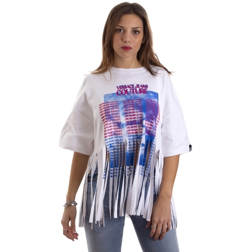 Vêtements Femme T-shirts manches courtes Versace B2HVB7V730384003 Blanc