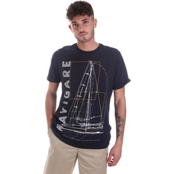 Vêtements Homme Nike Boyfriend-T-shirt med logoprint over det hele i sort Navigare NV31109 Bleu