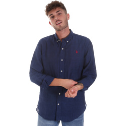 Vêtements Homme Chemises manches longues U.S Ljusrosa Polo Assn. 58574 50816 Bleu