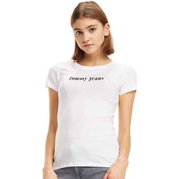 Vêtements Femme T-shirts manches courtes Tommy Jeans Essential slim Blanc
